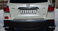 14 599 р. Защита заднего бампера (Ø63 мм уголки, нержавейка) Russtal  Toyota Highlander  XU40 (2010-2013)  с доставкой в г. Калуга. Увеличить фотографию 1