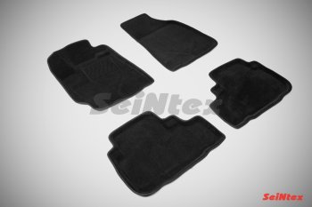 5 249 р. Комплект 3D ковриков в салон (ворсовые / чёрные) Seintex  Toyota Highlander  XU40 (2007-2013)  с доставкой в г. Калуга. Увеличить фотографию 1