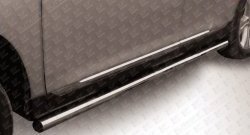 13 449 р. Защита порогов из круглой трубы диаметром 57 мм Slitkoff  Toyota Highlander  XU40 (2010-2013) (Цвет: нержавеющая полированная сталь)  с доставкой в г. Калуга. Увеличить фотографию 1