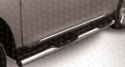 17 699 р. Защита порогов из трубы d76 мм с пластиковыми вставками для ног Slitkoff  Toyota Highlander  XU40 (2010-2013) (Цвет: нержавеющая полированная сталь)  с доставкой в г. Калуга. Увеличить фотографию 1