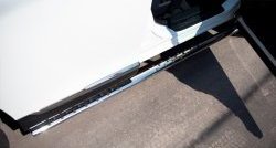 22 749 р. Защита порогов с круглыми вставками для ног из овальной трубы диаметром 75x42 мм Russtal  Toyota Highlander  XU40 (2010-2013)  с доставкой в г. Калуга. Увеличить фотографию 3