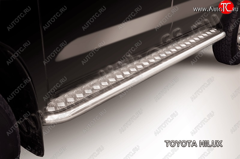 17 949 р. Широкая защита порогов из труб d57 с листом Slitkoff  Toyota Hilux  AN20,AN30 (2011-2016) (Полированная сталь )  с доставкой в г. Калуга