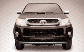7 999 р. Защита переднего бампера Slitkoff (Ø 76, радиусная)  Toyota Hilux  AN20,AN30 (2011-2016) (Сталь с полимерным покрытием. Цвет: черный)  с доставкой в г. Калуга. Увеличить фотографию 1