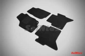 3 089 р. Комплект ворсовых ковриков в салон LUX Seintex Toyota Hilux AN20,AN30  2-ой рестайлинг (2011-2016) (Чёрный)  с доставкой в г. Калуга. Увеличить фотографию 1