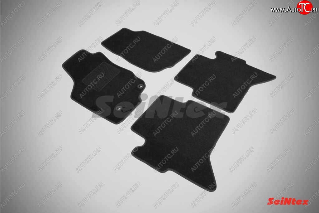 3 089 р. Комплект ворсовых ковриков в салон LUX Seintex Toyota Hilux AN20,AN30  2-ой рестайлинг (2011-2016) (Чёрный)  с доставкой в г. Калуга