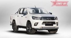 Защита переднего бампера двойная Souz-96 (d76/60) Toyota Hilux AN120 дорестайлинг (2016-2020)