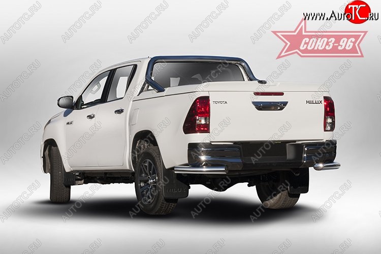 13 769 р. Защита заднего бампера из боковых уголков Souz-96 (d76) Toyota Hilux AN120 дорестайлинг (2016-2020)  с доставкой в г. Калуга