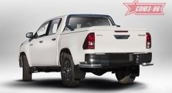 17 369 р. Защита заднего бампера из двойных боковых уголков Souz-96 (d76/42) Toyota Hilux AN120 дорестайлинг (2016-2020)  с доставкой в г. Калуга. Увеличить фотографию 1