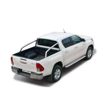 9 599 р. Защитная дуга багажника ТехноСфера (Техно Сфера) (Сталь с покрытием, d63.5 mm) Toyota Hilux AN120 дорестайлинг (2016-2020) (цвет: Серебристый)  с доставкой в г. Калуга. Увеличить фотографию 1