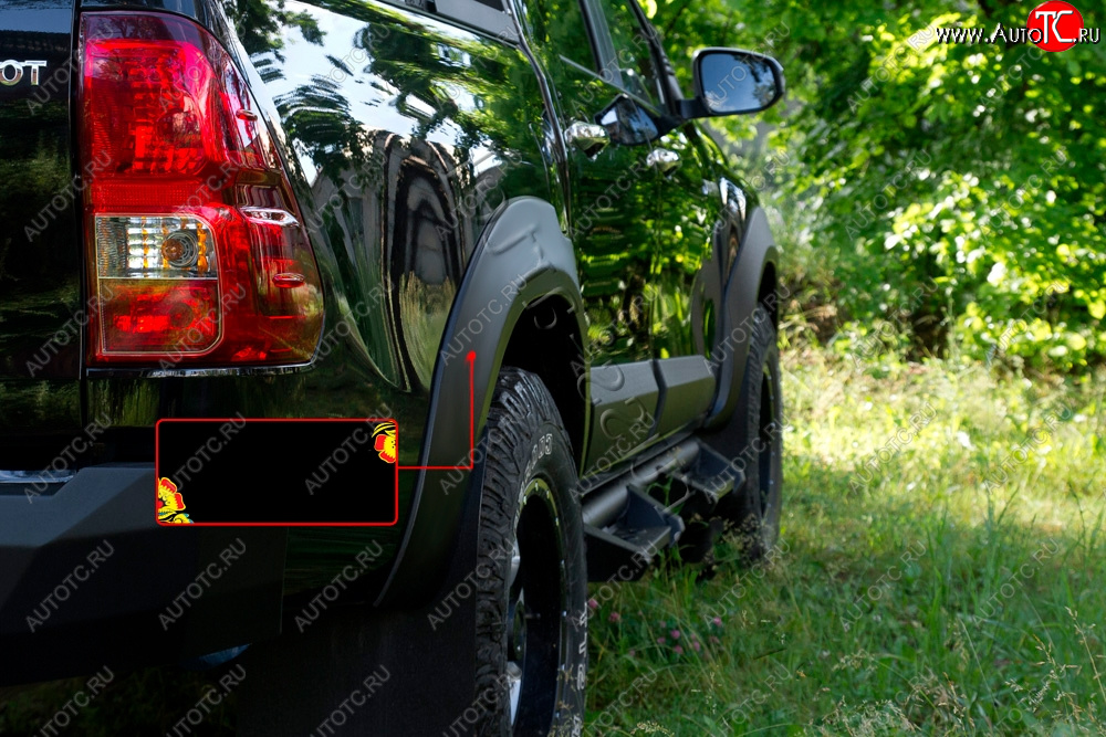 6 999 р. Расширитель арки RA (25 мм, задний правый)  Toyota Hilux  AN120 (2016-2020) (Поверхность глянец под покраску, Неокрашенный)  с доставкой в г. Калуга