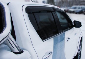 2 449 р. Дефлектора окон SIM Double Cab Toyota Hilux AN120 дорестайлинг (2016-2020)  с доставкой в г. Калуга. Увеличить фотографию 1