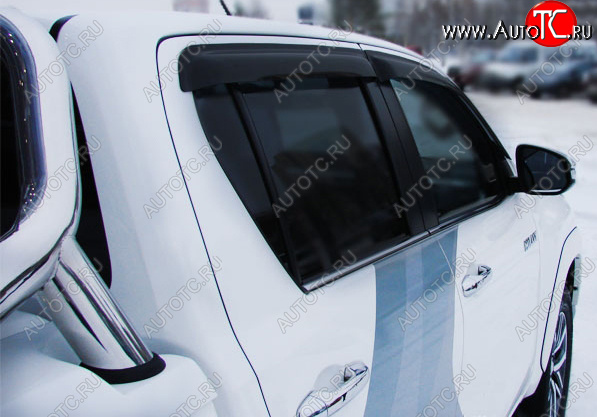 2 449 р. Дефлектора окон SIM Double Cab Toyota Hilux AN120 дорестайлинг (2016-2020)  с доставкой в г. Калуга