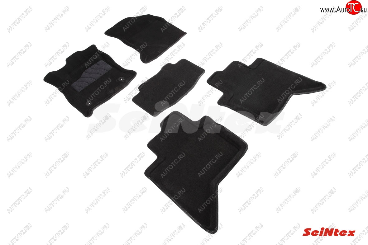 5 249 р. Коврики в салон SEINTEX 3D ВОРС (комплект) Toyota Hilux AN120 дорестайлинг (2016-2020) (Цвет: черный)  с доставкой в г. Калуга