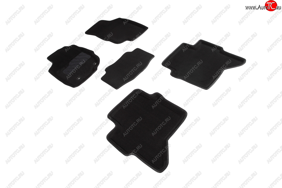 5 249 р. Комплект ковриков в салон Seintex 3D (текстиль) Toyota Hilux AN20,AN30  2-ой рестайлинг (2011-2016) (черный)  с доставкой в г. Калуга