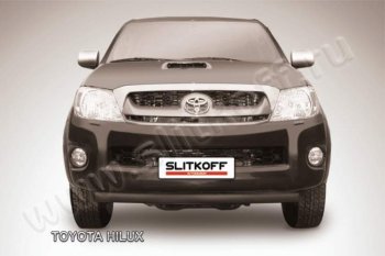 7 199 р. Защита переднего бампера из трубы d57 Slitkoff  Toyota Hilux  AN10,AN20 (2008-2011) (Цвет: серебристый)  с доставкой в г. Калуга. Увеличить фотографию 1