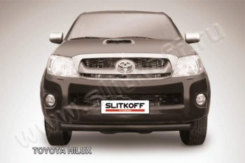 Защита переднего бампера из трубы d76 Slitkoff (радиусная) Toyota Hilux AN10,AN20 1-ый рестайлинг (2008-2011)