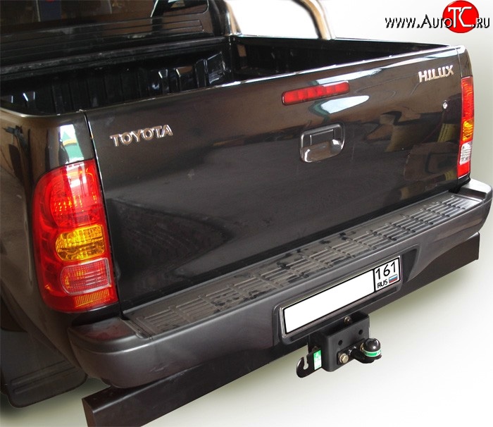 7 449 р. Фаркоп (c задним силовым бампером) Лидер Плюс (до 2000 кг)  Toyota Hilux  AN10,AN20 (2008-2011) (Без электропакета)  с доставкой в г. Калуга
