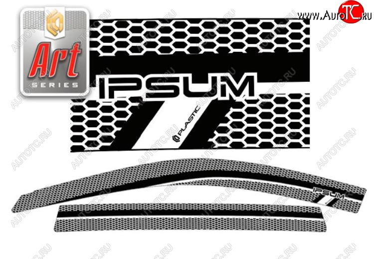 2 349 р. Дефлектора окон (M10G-M15G) CA-Plastic  Toyota Ipsum  SXM10 (1995-1998) (Серия Art черная, Без хром.молдинга, Крепление только на скотч)  с доставкой в г. Калуга