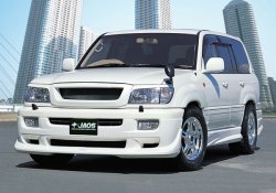 18 749 р. Накладка на передний бампер JAOS  Toyota Land Cruiser  100 (1998-2002) (Неокрашенная)  с доставкой в г. Калуга. Увеличить фотографию 2