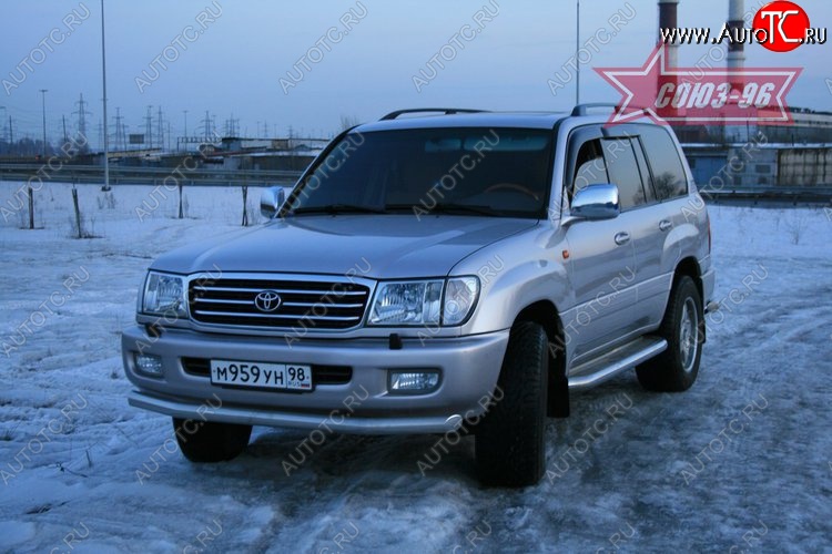 14 984 р. Защита переднего бампера одинарная Souz-96 (d76) Toyota Land Cruiser 100 дорестайлинг (1998-2002)  с доставкой в г. Калуга