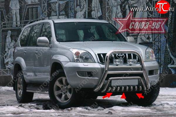 15 434 р. Защита переднего бампера нижняя Souz-96 Toyota Land Cruiser Prado J120 (2002-2009)  с доставкой в г. Калуга