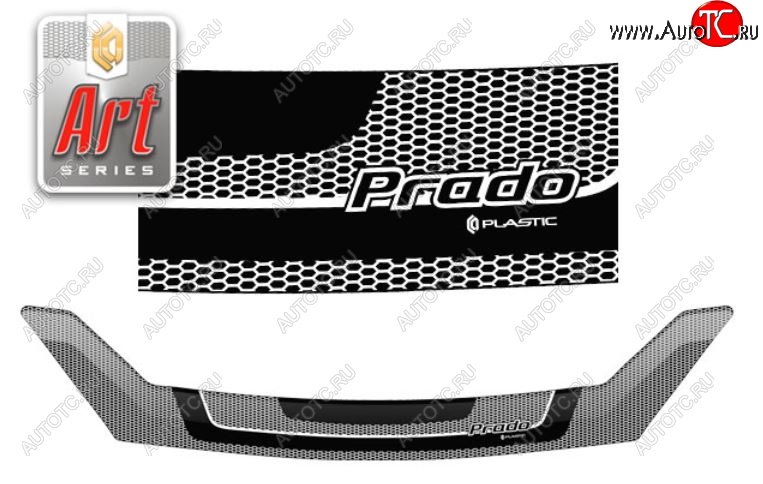 2 599 р. Дефлектор капота ( J120-J125) CA-Plastic  Toyota Land Cruiser Prado  J120 (2002-2009) (Серия Art черная)  с доставкой в г. Калуга