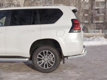 17 699 р. Защита заднего бампера (Ø63 мм, нержавейка) SLITKOFF  Toyota Land Cruiser Prado  J150 (2017-2020) 2-ой рестайлинг  с доставкой в г. Калуга. Увеличить фотографию 2