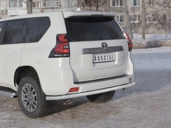 17 699 р. Защита заднего бампера (Ø63 мм, нержавейка) SLITKOFF  Toyota Land Cruiser Prado  J150 (2017-2020) 2-ой рестайлинг  с доставкой в г. Калуга. Увеличить фотографию 4