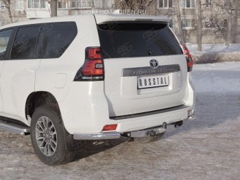 9 599 р. Защита заднего бампера (Ø76 мм уголки, нержавейка) SLITKOFF  Toyota Land Cruiser Prado  J150 (2017-2020) 2-ой рестайлинг  с доставкой в г. Калуга. Увеличить фотографию 4