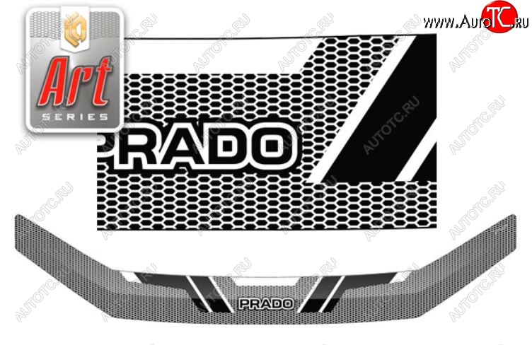 2 399 р. Дефлектор капота CA-Plastiс  Toyota Land Cruiser Prado  J150 (2017-2020) (Серия Art графит)  с доставкой в г. Калуга