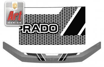 2 399 р. Дефлектор капота CA-Plastiс  Toyota Land Cruiser Prado  J150 (2017-2020) (Серия Art черная)  с доставкой в г. Калуга. Увеличить фотографию 1