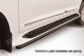 7 599 р. Защита штатного порога d42 Slitkoff  Toyota Land Cruiser  200 (2012-2015) (Цвет: серебристый)  с доставкой в г. Калуга. Увеличить фотографию 1