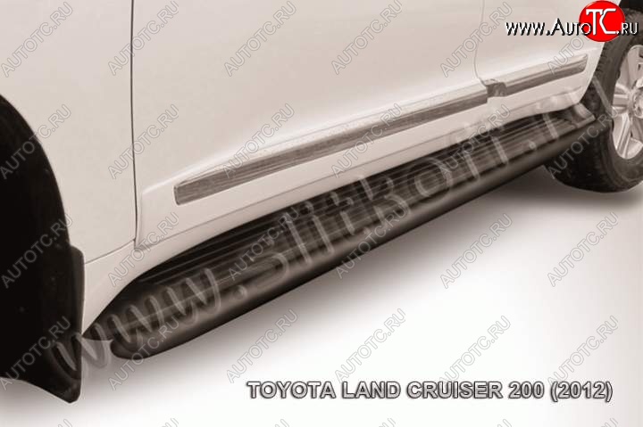 7 599 р. Защита штатного порога d42 Slitkoff  Toyota Land Cruiser  200 (2012-2015) (Цвет: серебристый)  с доставкой в г. Калуга