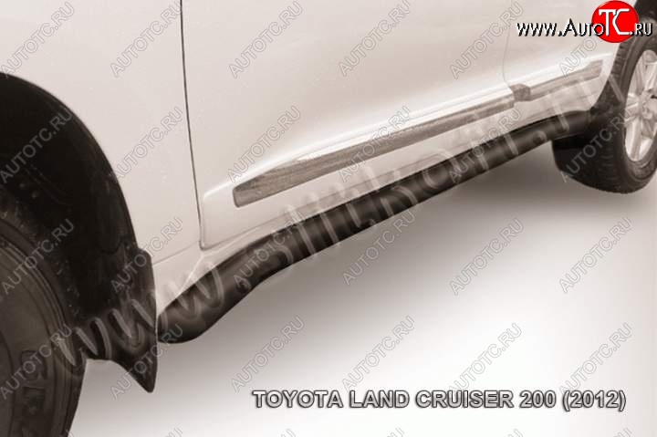 10 399 р. Защита порогов Slitkoff  Toyota Land Cruiser  200 (2012-2015) (Цвет: серебристый)  с доставкой в г. Калуга