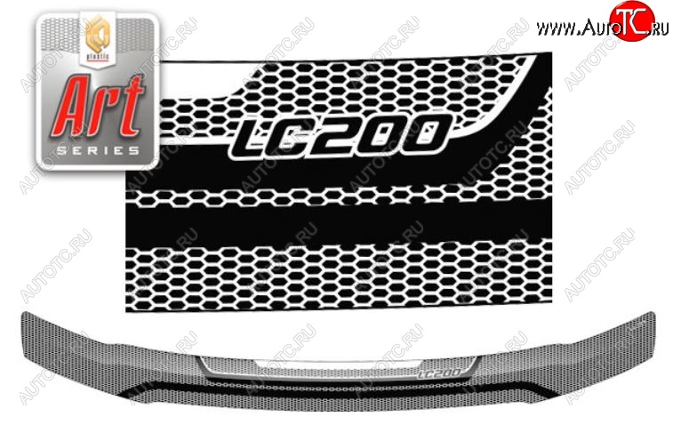 2 349 р. Дефлектор капота CA-Plastiс  Toyota Land Cruiser  200 (2012-2015) (Серия Art черная)  с доставкой в г. Калуга
