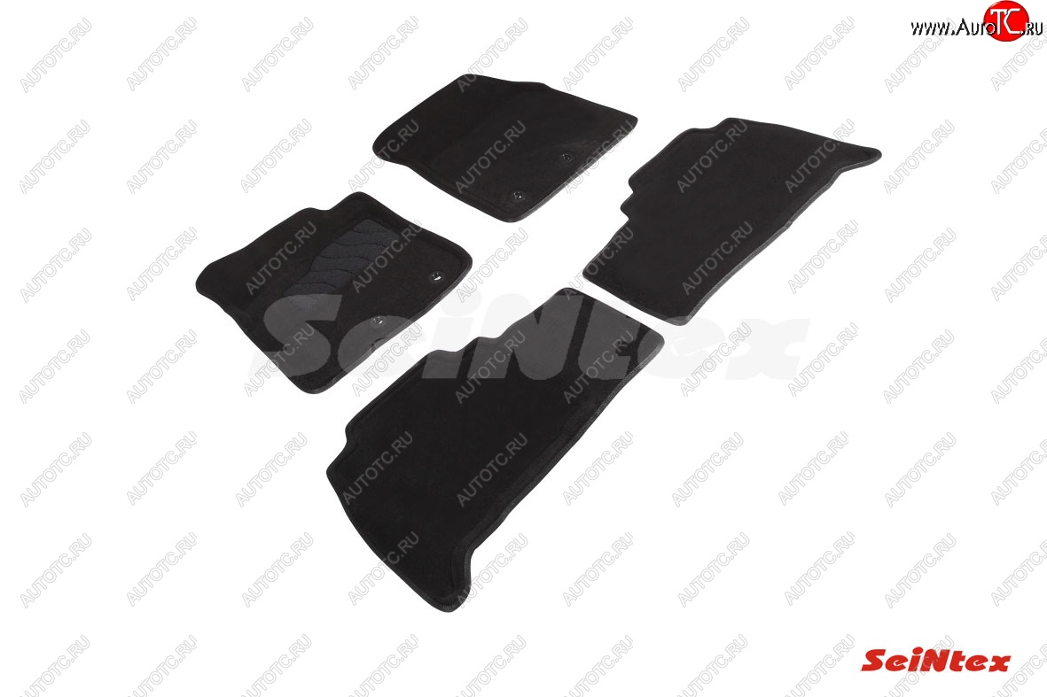 5 449 р. Комплект 3D ковриков в салон (ворсовые / чёрные) Seintex Toyota Land Cruiser 200 2-ой рестайлинг (2015-2021)  с доставкой в г. Калуга