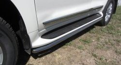 Защита штатных порогов из трубы диаметром 42 мм Slitkoff Toyota Land Cruiser 200 2-ой рестайлинг (2015-2021)