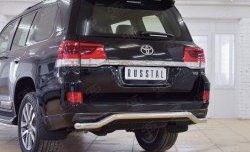 14 599 р. Защита заднего бампера (Ø63 мм волна, нержавейка) Russtal  Toyota Land Cruiser  200 (2015-2021)  с доставкой в г. Калуга. Увеличить фотографию 4