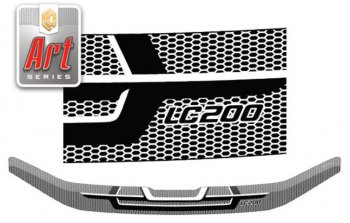 2 399 р. Дефлектор капота CA-Plastiс  Toyota Land Cruiser  200 (2015-2021) (Серия Art серебро)  с доставкой в г. Калуга. Увеличить фотографию 1
