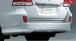 9 299 р. Накладка на задний бампер ORIGINAL  Toyota Land Cruiser  200 (2007-2012) (Неокрашенная)  с доставкой в г. Калуга. Увеличить фотографию 1