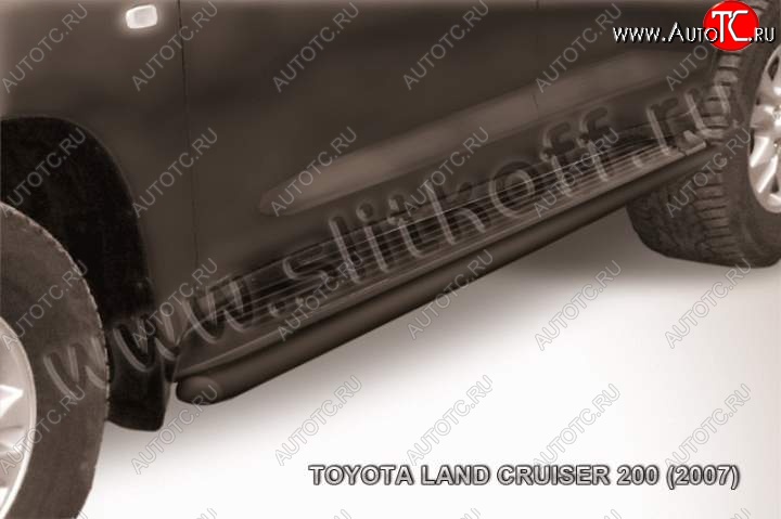 7 599 р. Защита штатного порога d42 Slitkoff  Toyota Land Cruiser  200 (2007-2012) (Цвет: серебристый)  с доставкой в г. Калуга
