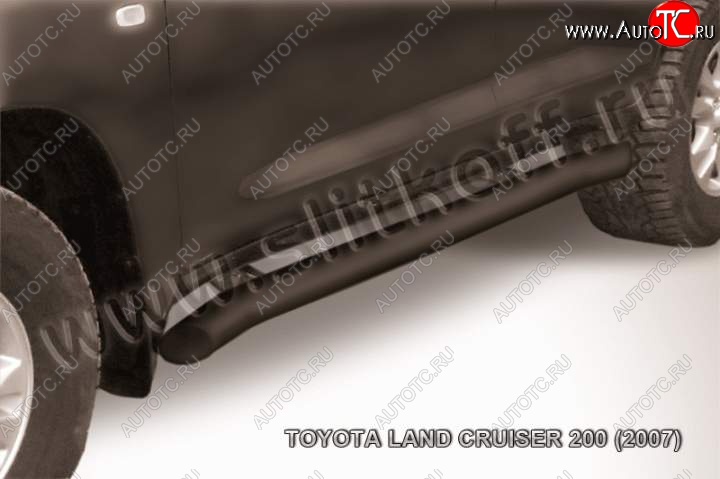 10 399 р. Защита порогов Slitkoff  Toyota Land Cruiser  200 (2007-2012) (Цвет: серебристый)  с доставкой в г. Калуга