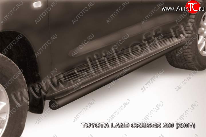 9 449 р. Защита штатного порога d57  Toyota Land Cruiser  200 (2007-2012) (Цвет: серебристый)  с доставкой в г. Калуга