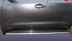 Защита штатных порогов из круглой трубы диаметром 42 мм Slitkoff Toyota Land Cruiser 200 дорестайлинг (2007-2012)