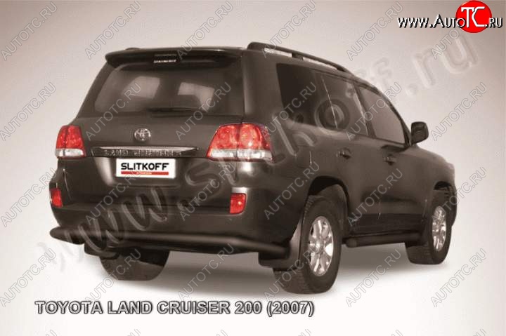 10 199 р. Защита задняя Slitkoff  Toyota Land Cruiser  200 (2007-2012) (Цвет: серебристый)  с доставкой в г. Калуга