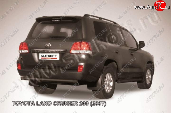 7 799 р. Защита задняя Slitkoff  Toyota Land Cruiser  200 (2007-2012) (Цвет: серебристый)  с доставкой в г. Калуга