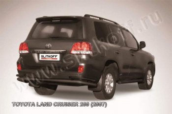 10 799 р. Защита задняя Slitkoff  Toyota Land Cruiser  200 (2007-2012) (Цвет: серебристый)  с доставкой в г. Калуга. Увеличить фотографию 1