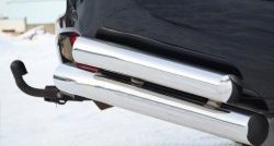 18 099 р. Защита заднего бампера (2 трубы Ø76 и 63 мм уголки, нержавейка) Russtal  Toyota Land Cruiser Prado  J150 (2009-2013)  с доставкой в г. Калуга. Увеличить фотографию 3