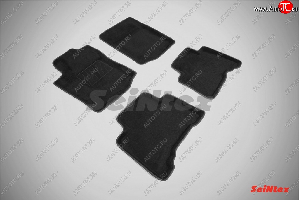 5 249 р. Износостойкие коврики в салон SeiNtex Premium 3D 4 шт. (ворсовые, черные)  Toyota Land Cruiser Prado  J150 (2009-2013)  с доставкой в г. Калуга