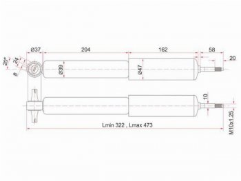 1 759 р. Амортизатор передний (LH=RH) SAT  Toyota LiteAce  R40,50 - Town Ace  3  с доставкой в г. Калуга. Увеличить фотографию 1